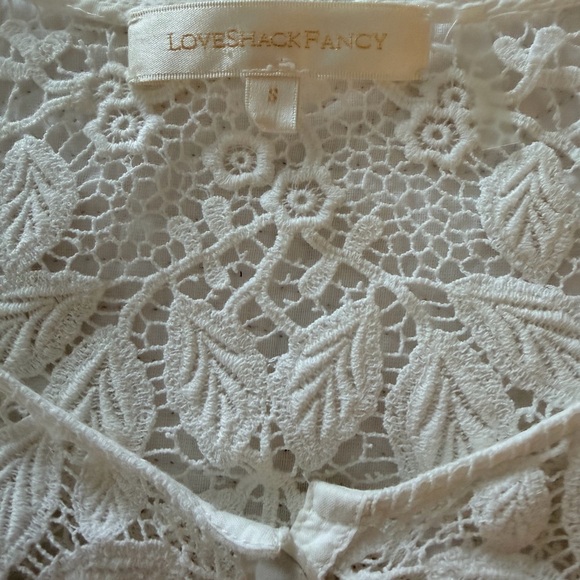 LoveShackFancy Cream Lace Mini Dress - Picture 4 of 7
